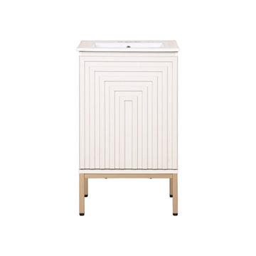 Rowan Geometric Modern Transitional 2-Shelf Bath Vanity Cabinet Only (Sink Basin Not Included) - JONATHAN Y